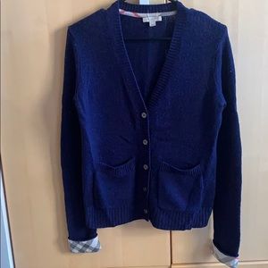 Burberry Brit Navy Wool & Cashmere Cardigan